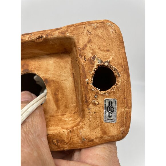 Vtg Holiday Ceramic Illuminated Cabin Snow House Hand Painted Village - Picture 11 of 15